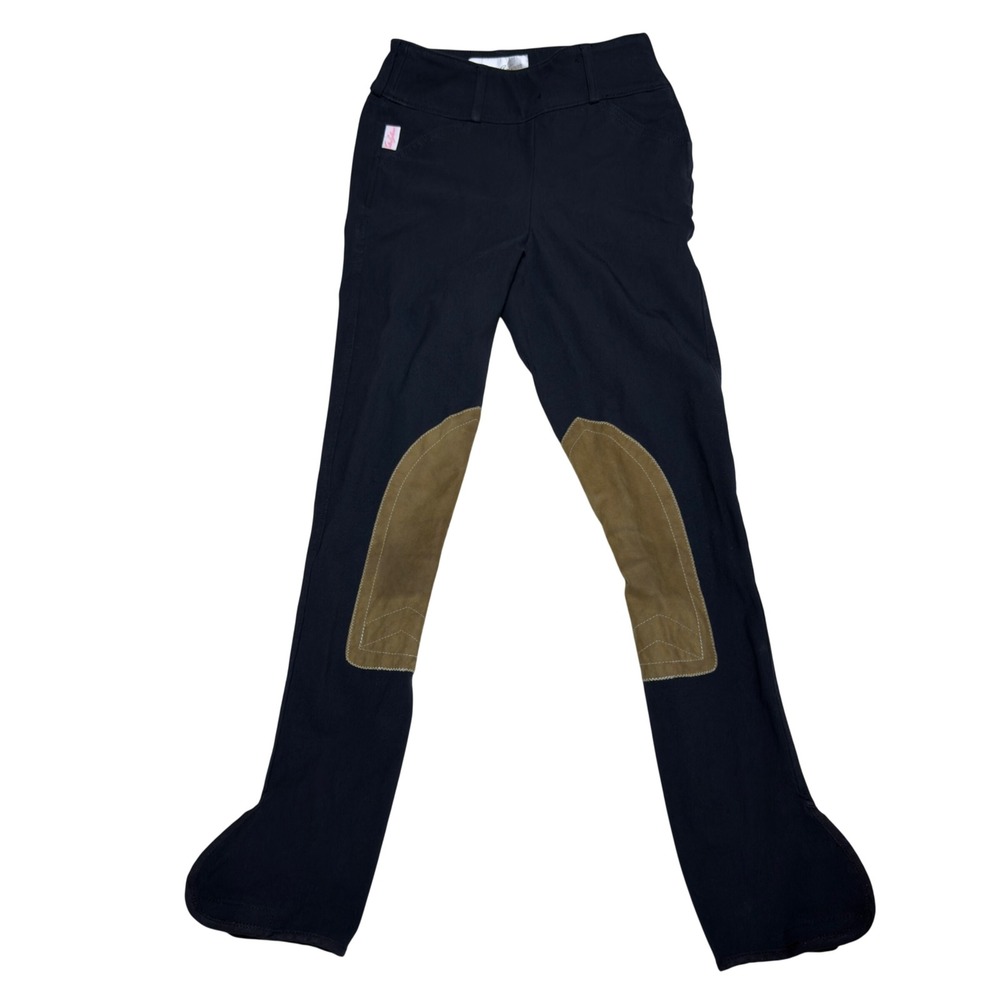 The Tailored Sportsman Navy Blue English Riding Breeches Knee Patch Womens 22